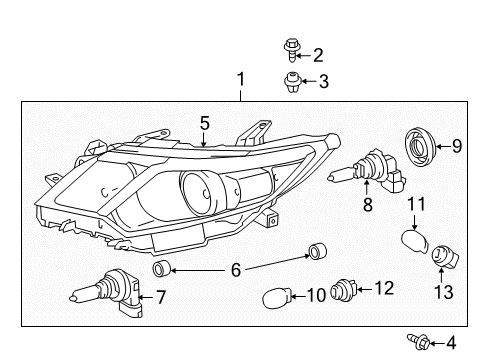 2012 Toyota Camry Headlamps Composite Headlamp Diagram for 81110-06800