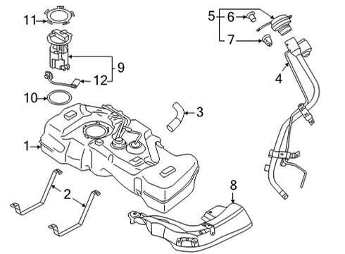 2022 Nissan Sentra Fuel System Components FUEL PUMP-IN TANK Diagram for 17040-6LB0C