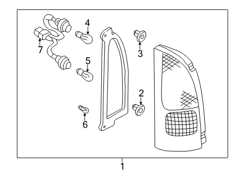 2000 Nissan Quest Bulbs Lamp Re Combination RH Diagram for B6550-7B200