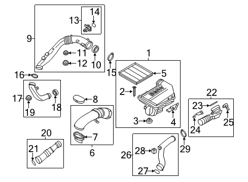 2011 BMW X5 Filters Charge-Air Duct Diagram for 13717583716