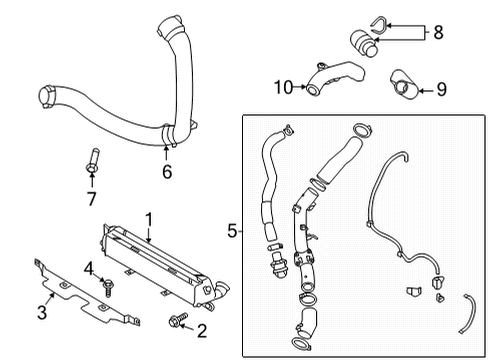 2022 Hyundai Kona Intercooler COOLER ASSY-INTER Diagram for 28270-2M650