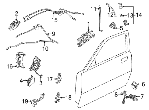 2003 Infiniti Q45 Front Door Cover-Front Door Lock, RH Diagram for 80562-AR000