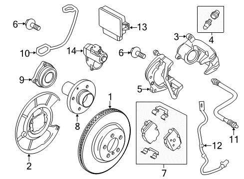 2011 BMW 550i Anti-Lock Brakes Disc Brake Pad Set Rear Diagram for 34216857805