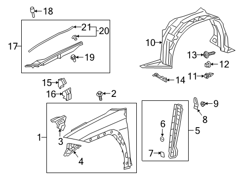 2022 Lexus UX200 Fender & Components Guide, FR Side Air Diagram for 53153-76020