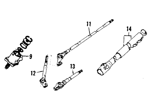 1985 Toyota Celica Steering Column & Wheel, Steering Gear & Linkage Mainshaft Diagram for 45260-14030
