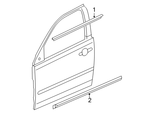 2010 Chevrolet Cobalt Exterior Trim - Front Door Body Side Molding Diagram for 15932009