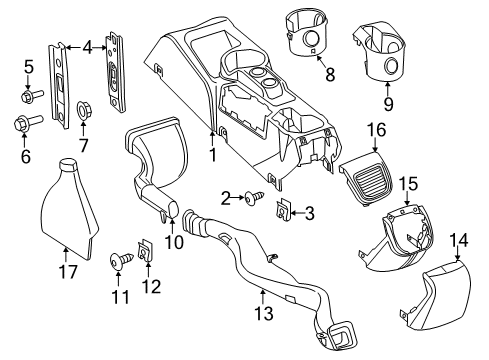 2015 Ram ProMaster City Console Duct-Floor Console Diagram for 68267950AA