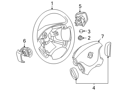 2003 Nissan Altima Steering Column & Wheel, Steering Gear & Linkage Lid-Hole, Steering Wheel RH Diagram for 48465-8J000