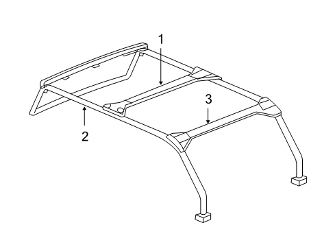 2009 Jeep Wrangler Roll Bar Bar-Sport Diagram for 55395589AE
