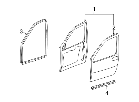 2008 Chevrolet Uplander Front Door Lock Cylinder Diagram for 15821967