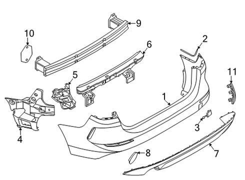 2022 BMW 228i xDrive Gran Coupe Bumper & Components - Rear REFLECTOR, REAR RIGHT Diagram for 63247466412