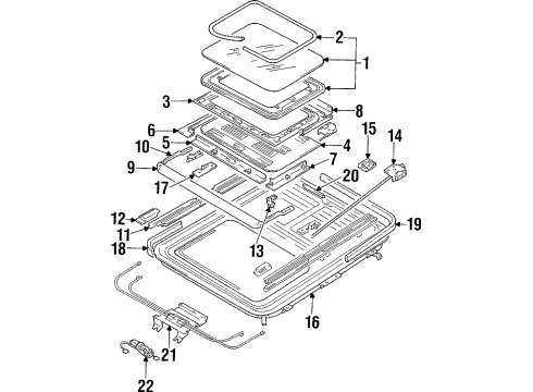 1998 Hyundai Sonata Sunroof Trim-Sunroof Opening Diagram for 81691-34000-CI