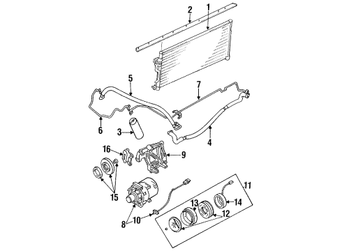 1994 Plymouth Colt Air Conditioner CLUTCHPKG-A/C Compressor Diagram for MR168185