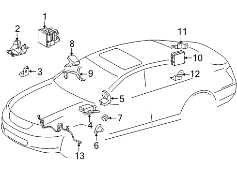 2010 Lexus GS450h Traction Control Components Sensor, Yawrate Diagram for 89180-30100