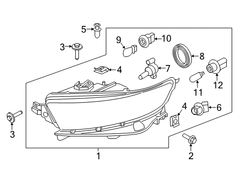 2016 Ford Police Interceptor Sedan Headlamps Headlamp Assembly Diagram for FG1Z-13008-M