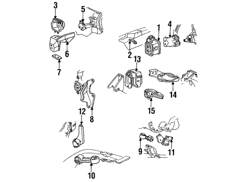 1990 Chevrolet Corsica Engine & Trans Mounting Bracket-Trans Mount Strut Diagram for 14089787