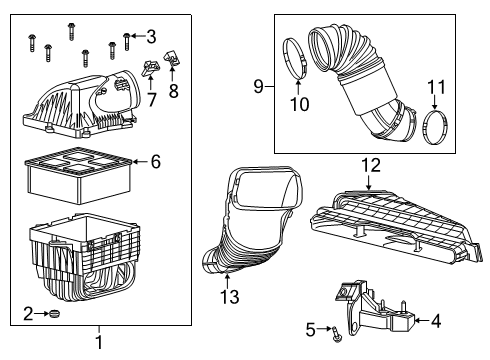 2020 Ram 3500 Powertrain Control Ambient Air Duct Diagram for 68321028AA