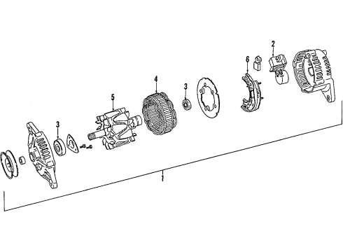 1990 Isuzu Amigo Alternator Bracket, Generator Diagram for 8-94436-179-2