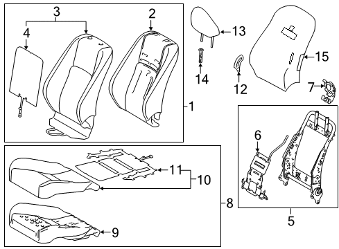 2015 Lexus IS250 Passenger Seat Components Seat Sub-Assembly, Front RH Diagram for 71101-53530-C1