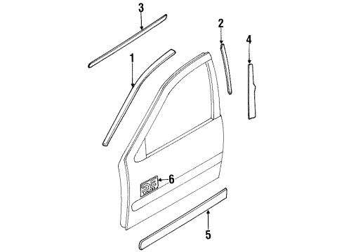 1995 Nissan Maxima Exterior Trim - Front Door MOULDING-Front Door, RH Diagram for 80870-40U67