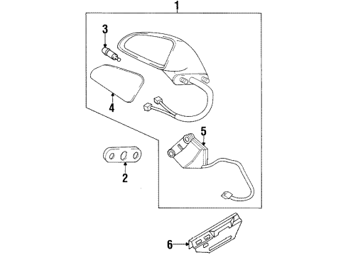 1997 Buick LeSabre Mirrors Mirror-Outside Rear View (Reflector Glass & Tape) RH Diagram for 12535330
