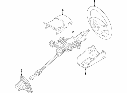 2016 Ford Edge Steering Column & Wheel, Steering Gear & Linkage Steering Column Diagram for F2GZ-3C529-B