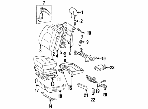 1998 Lexus LS400 Front Seat Components Motor Assy, Power Seat Diagram for 85820-50340