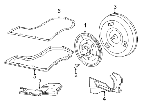 2001 Pontiac Grand Am Automatic Transmission Flywheel Bolt Diagram for 12338144