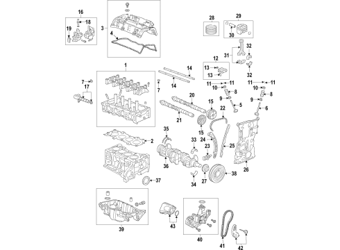 2018 Honda Civic Engine Parts, Mounts, Cylinder Head & Valves, Camshaft & Timing, Oil Pan, Oil Pump, Crankshaft & Bearings, Pistons, Rings & Bearings, Variable Valve Timing Case Assembly, Chain Diagram for 11410-5BF-A00