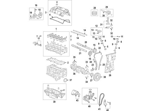 2018 Honda Civic Engine Parts, Mounts, Cylinder Head & Valves, Camshaft & Timing, Oil Pan, Oil Pump, Crankshaft & Bearings, Pistons, Rings & Bearings, Variable Valve Timing Cover Assy, Cylinder H Diagram for 12310-5BA-A01
