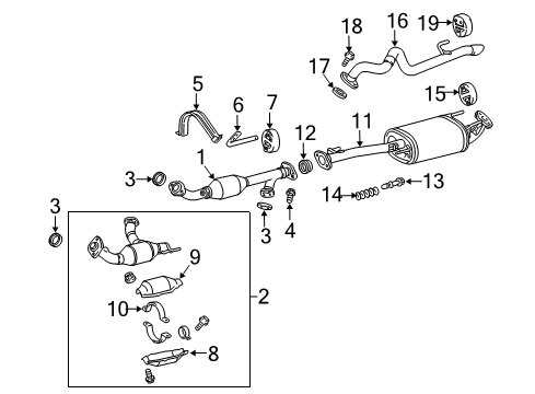 2021 Toyota 4Runner Exhaust Components Exhaust Manifold Diagram for 17140-31D40