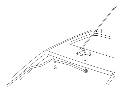 2005 Ford Focus Antenna & Radio Power Mast Diagram for 98BZ-18A886-AA