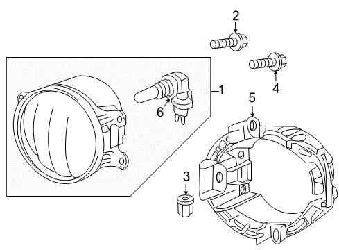 2007 Toyota RAV4 Fog Lamps Fog Lamp Diagram for 81210-0D042