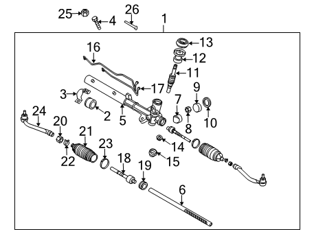 2011 Kia Forte Koup Steering Column & Wheel, Steering Gear & Linkage Rack Assembly-Power Steering Gear Box Diagram for 577101M700