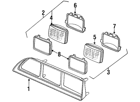 1988 Pontiac Sunbird Headlamps Head Lamp Assembly Diagram for 16500657