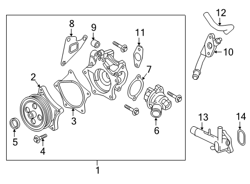 2017 Chevrolet Volt Cooling System, Radiator, Water Pump, Cooling Fan Water Inlet Diagram for 12668375