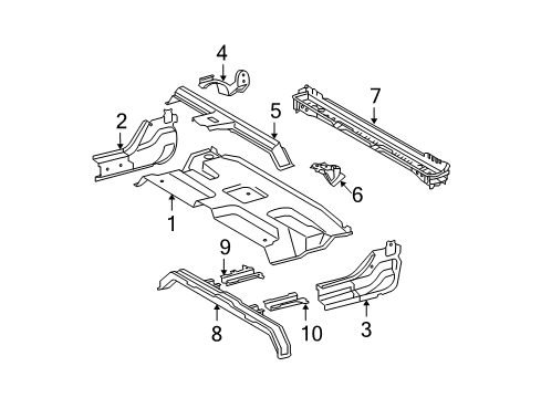 2007 Toyota Tundra Cab - Floor Seat Reinforcement Diagram for 57845-0C010