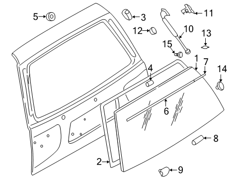 2001 Infiniti QX4 Back Glass Nut F/CONNECT Link Diagram for 01225-00022