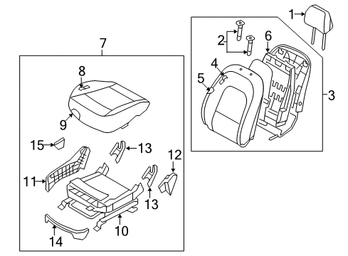 2011 Hyundai Veracruz Front Seat Components Cushion Assembly-Front Seat, Passenger Diagram for 88106-3J001-V9D