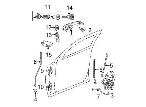 2006 Dodge Charger Front Door Front Door Upper Hinge Diagram for 5161445AA