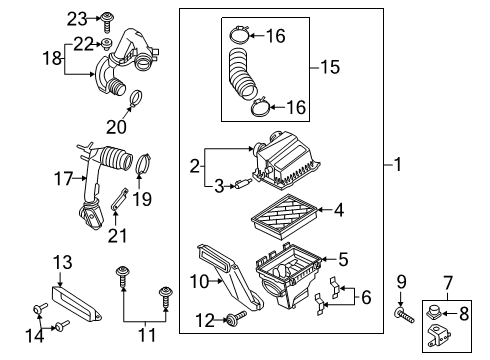 2017 Ford Edge Air Intake Upper Cover Diagram for F2GZ-9661-A