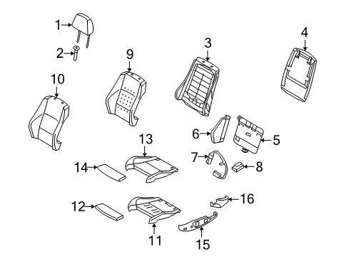 2009 BMW 128i Lumbar Control Seats Left Backrest Upholstery Diagram for 52109120277