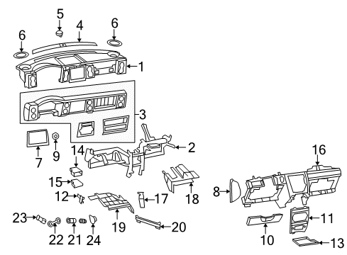 2006 Jeep Commander Instrument Panel Housing-Power Outlet Diagram for 4685668AA