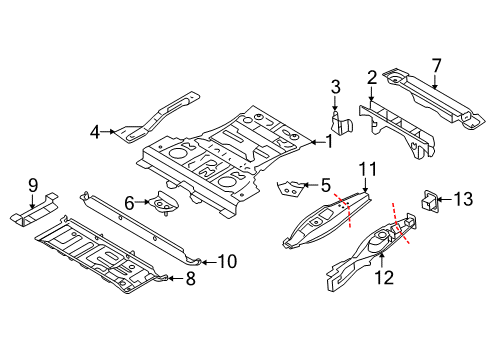 2017 BMW X6 Rear Body - Floor & Rails Floor Panel, Rear Diagram for 41117174378