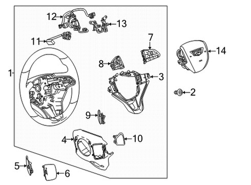 2021 Cadillac Escalade Steering Column & Wheel, Steering Gear & Linkage Rear Shroud Diagram for 84498524