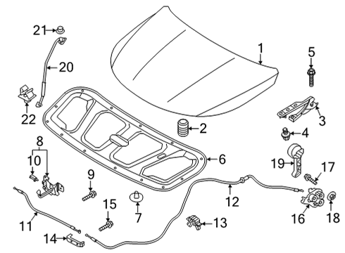 2022 Kia Sorento Hood & Components Switch Assy-Hood Diagram for 81134P2000