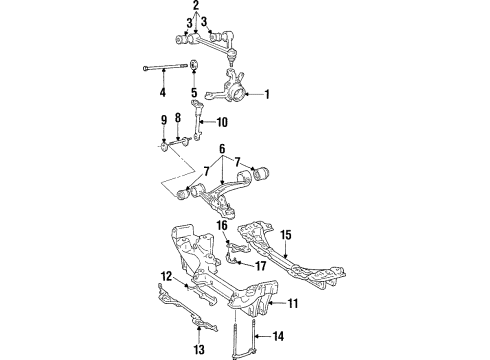 1996 Toyota Supra Front Suspension Components Lower Control Arm Diagram for 48069-14080