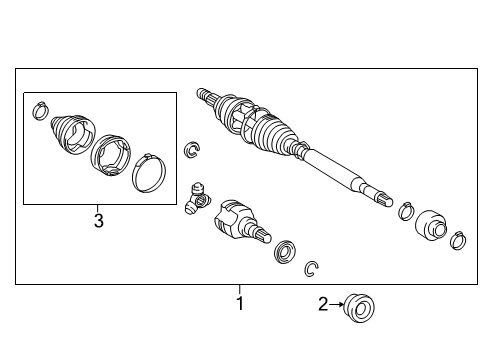 2022 Toyota Corolla Drive Axles - Front Axle Seal Diagram for 90311-35076