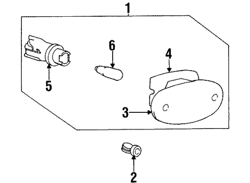 1997 Hyundai Elantra Bulbs Lens & Housing Assembly-Rear Side Marker, R Diagram for 92360-29600