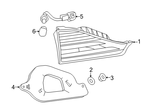 2011 Lexus CT200h Bulbs Lens & Body, Rear Lamp Diagram for 81581-76020